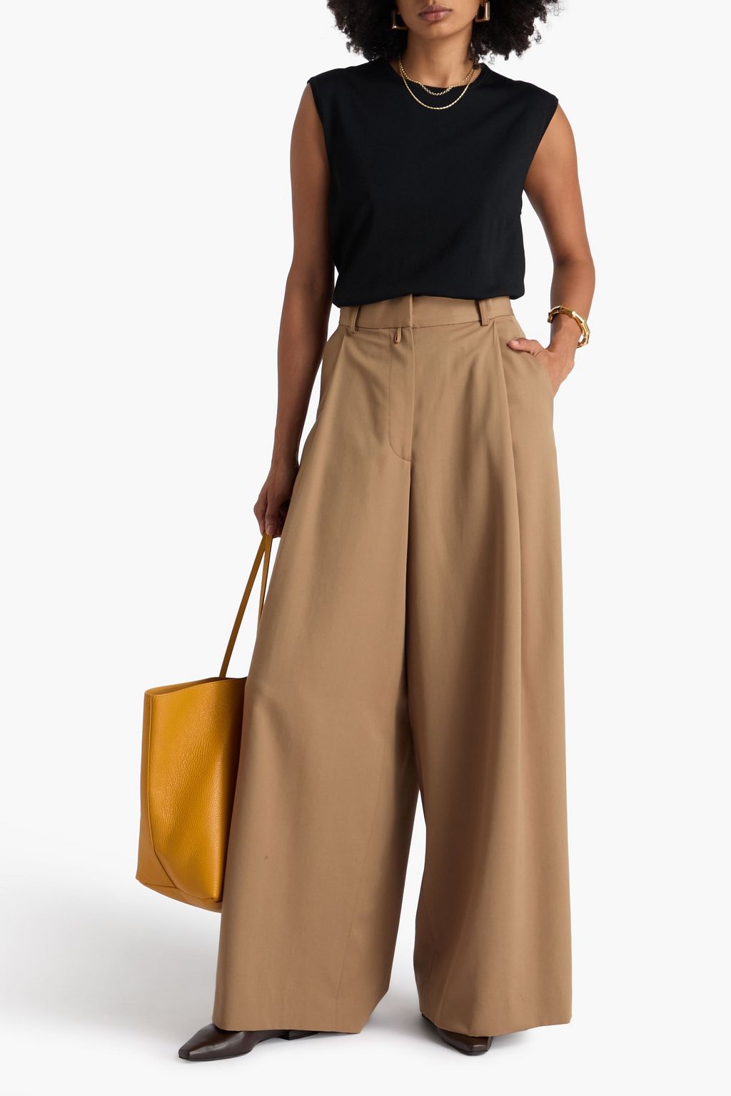 DRIES VAN NOTEN Wool-twill wide-leg pants
