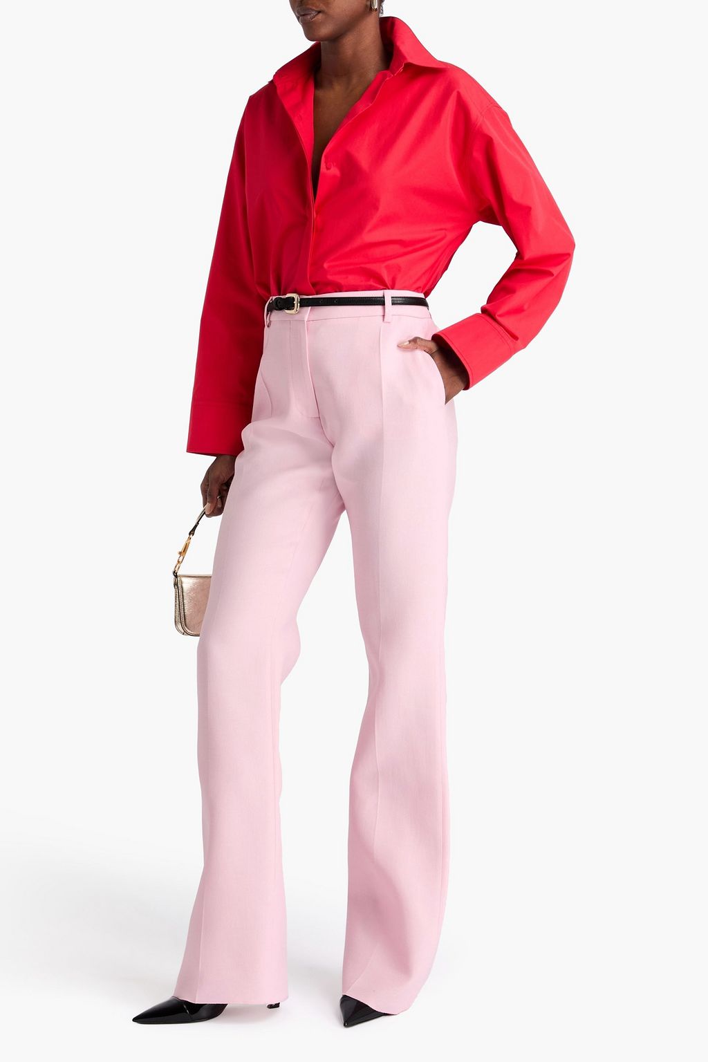 VALENTINO GARAVANI Wool and silk-blend crepe bootcut pants
