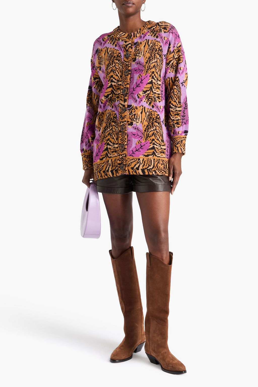 FARM RIO Jacquard-knit cardigan