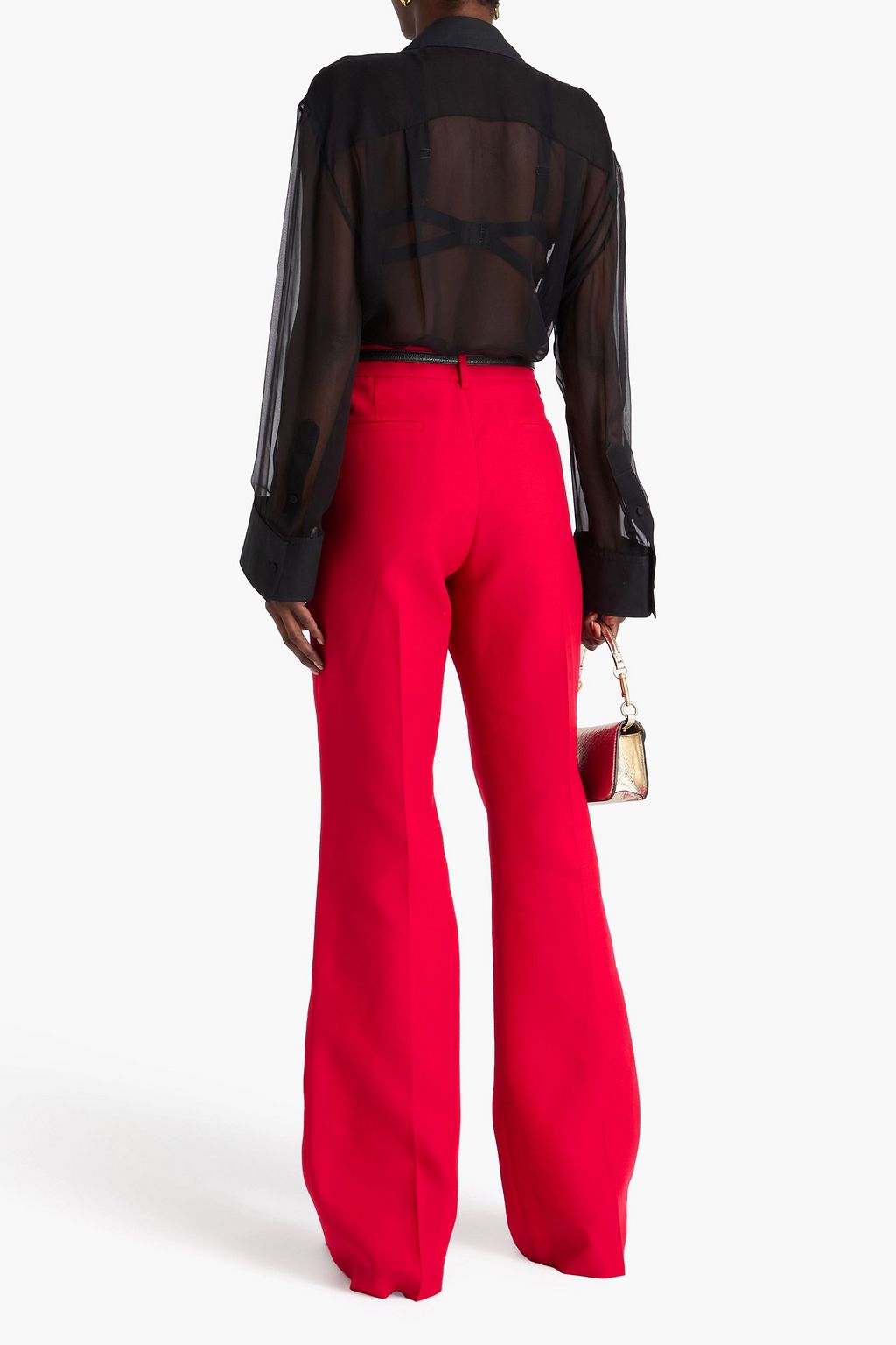 VALENTINO GARAVANI Wool and silk-blend crepe bootcut pants