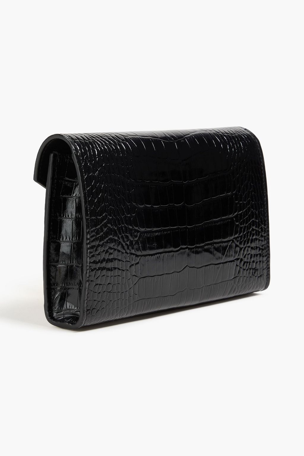 ANINE BING Kuvert-Clutch „Elly“ aus Leder mit Krokodileffekt