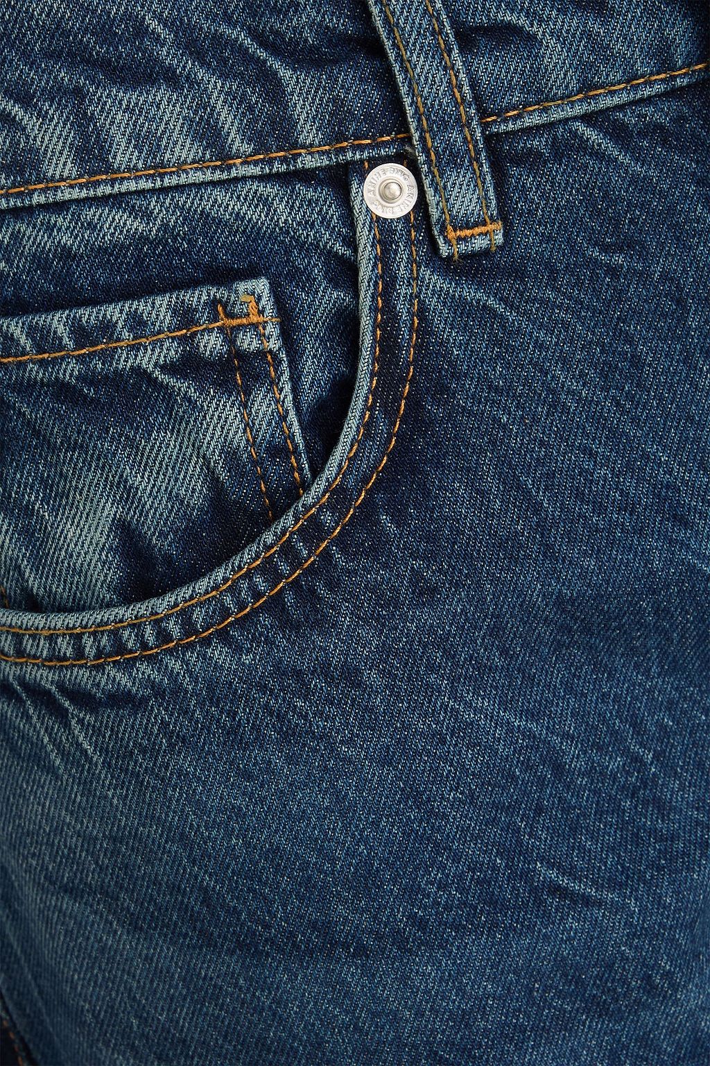 ANINE BING بنطلون جينز بري بأرجل واسعة وبخصر مرتفع بلون باهت