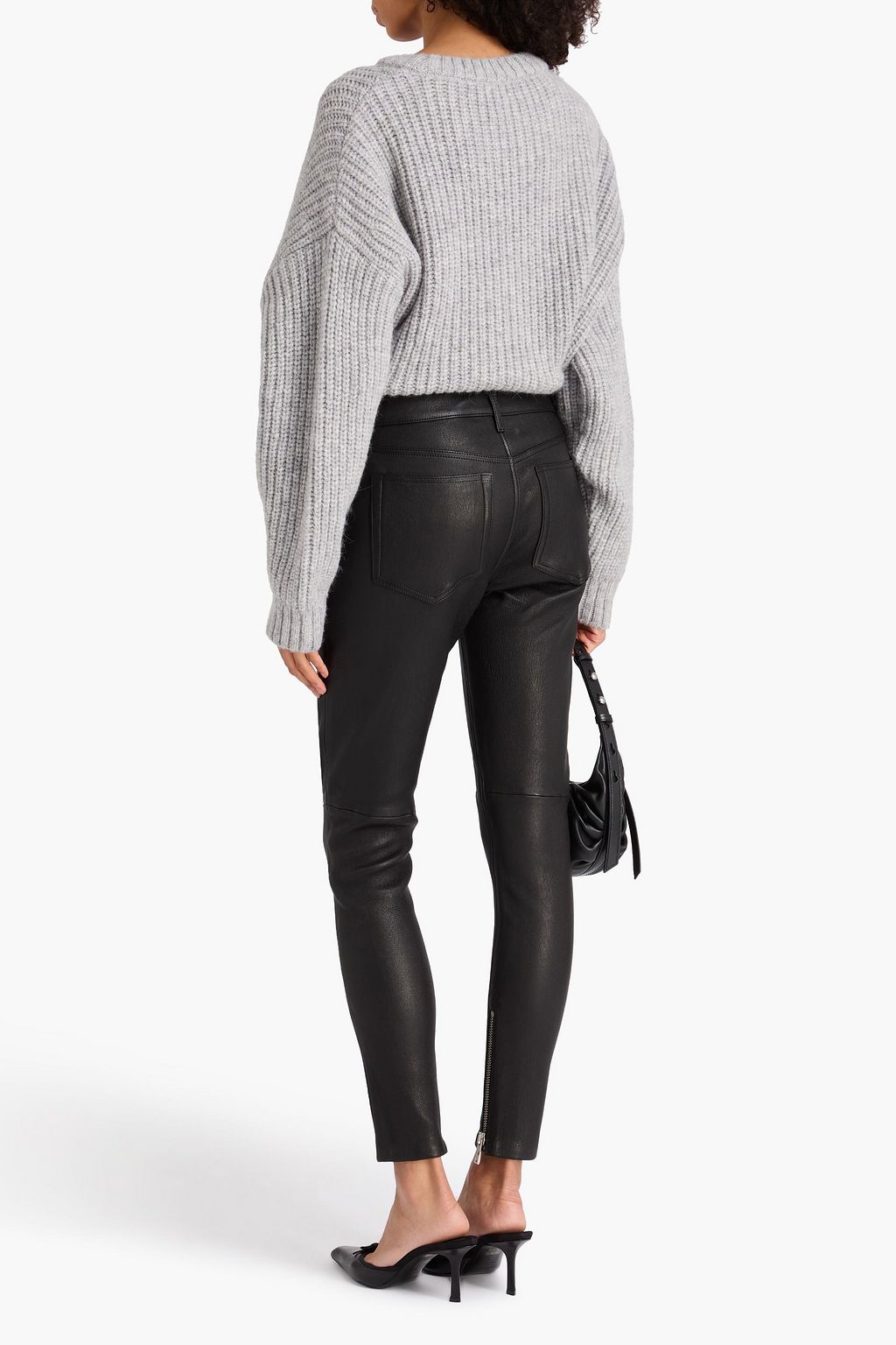 ANINE BING Remy zip-embellished leather skinny pants