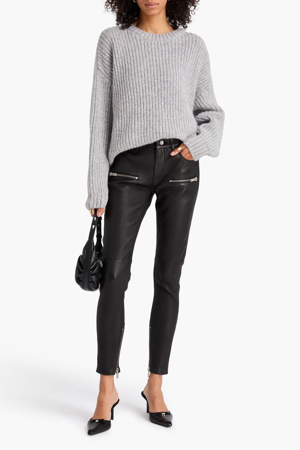 ANINE BING Remy zip-embellished leather skinny pants