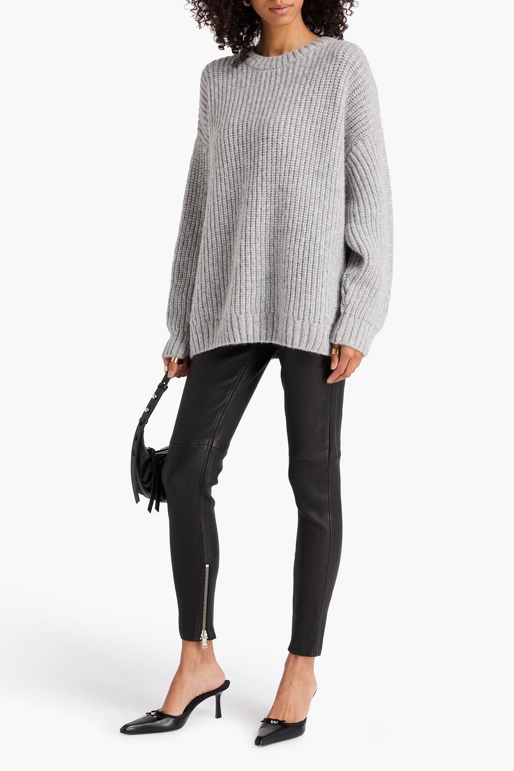 ANINE BING Sydney ribbed-knit sweater