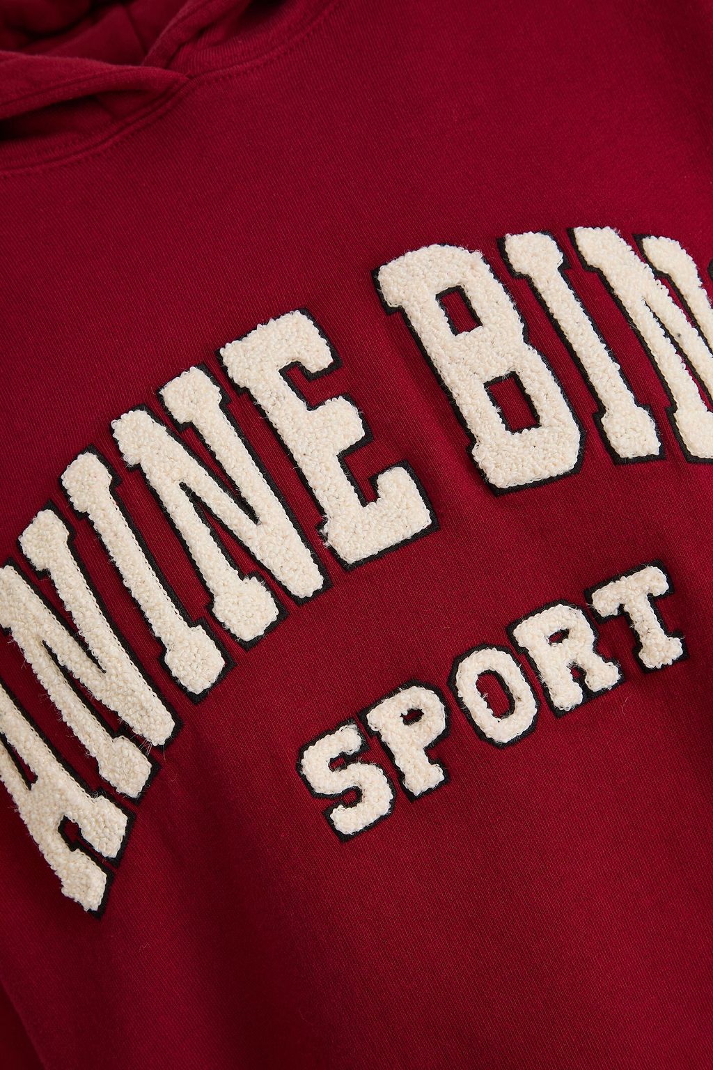 ANINE BING Alec oversized appliquéd cotton-fleece hoodie