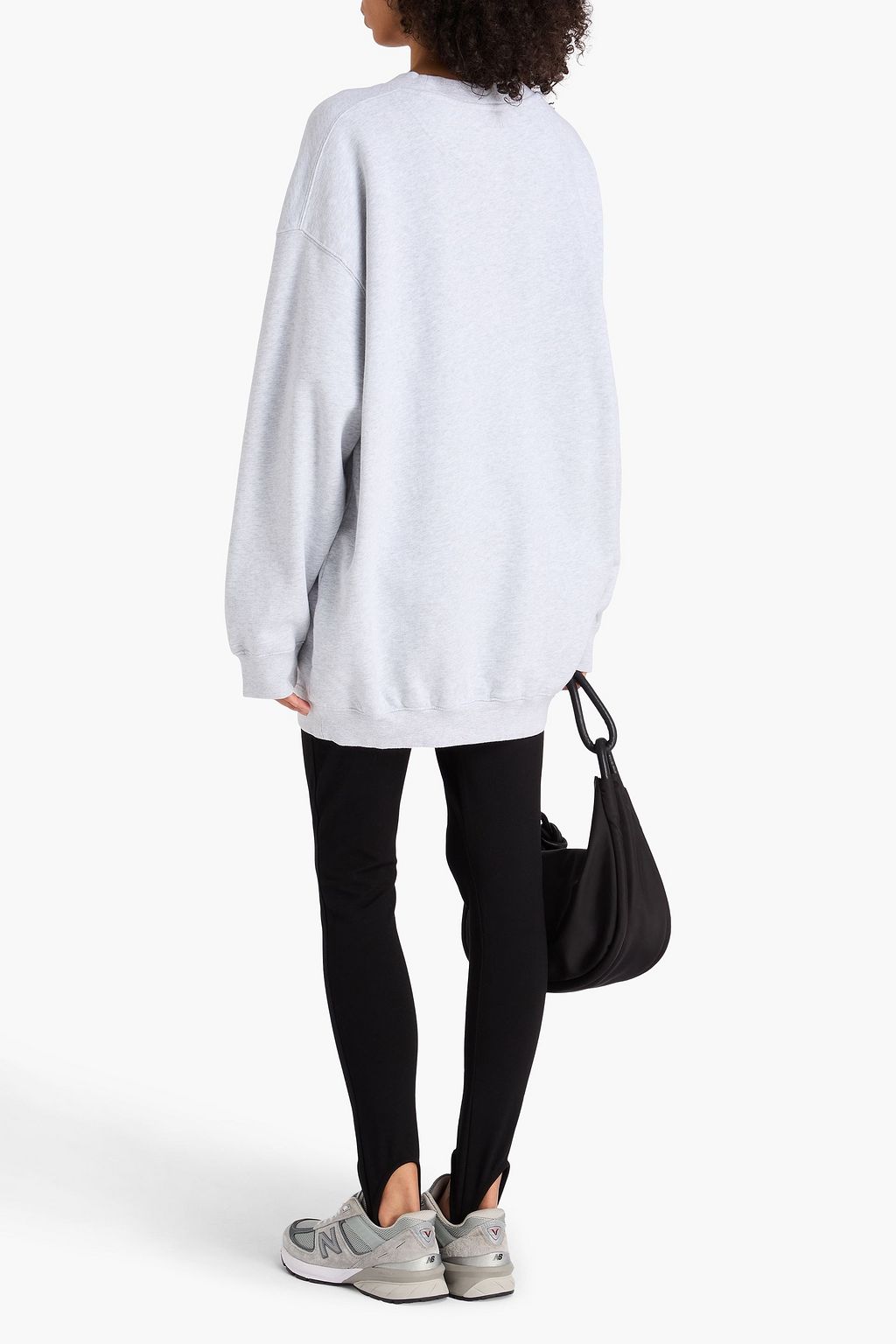 ANINE BING Oversized-Sweatshirt „Tyler“ aus Baumwollfleece mit Applikationen