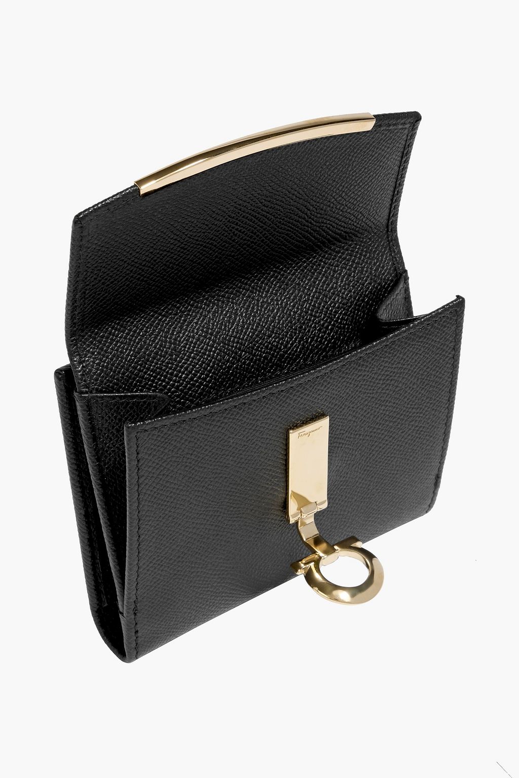 FERRAGAMO Gancini pebbled-leather wallet