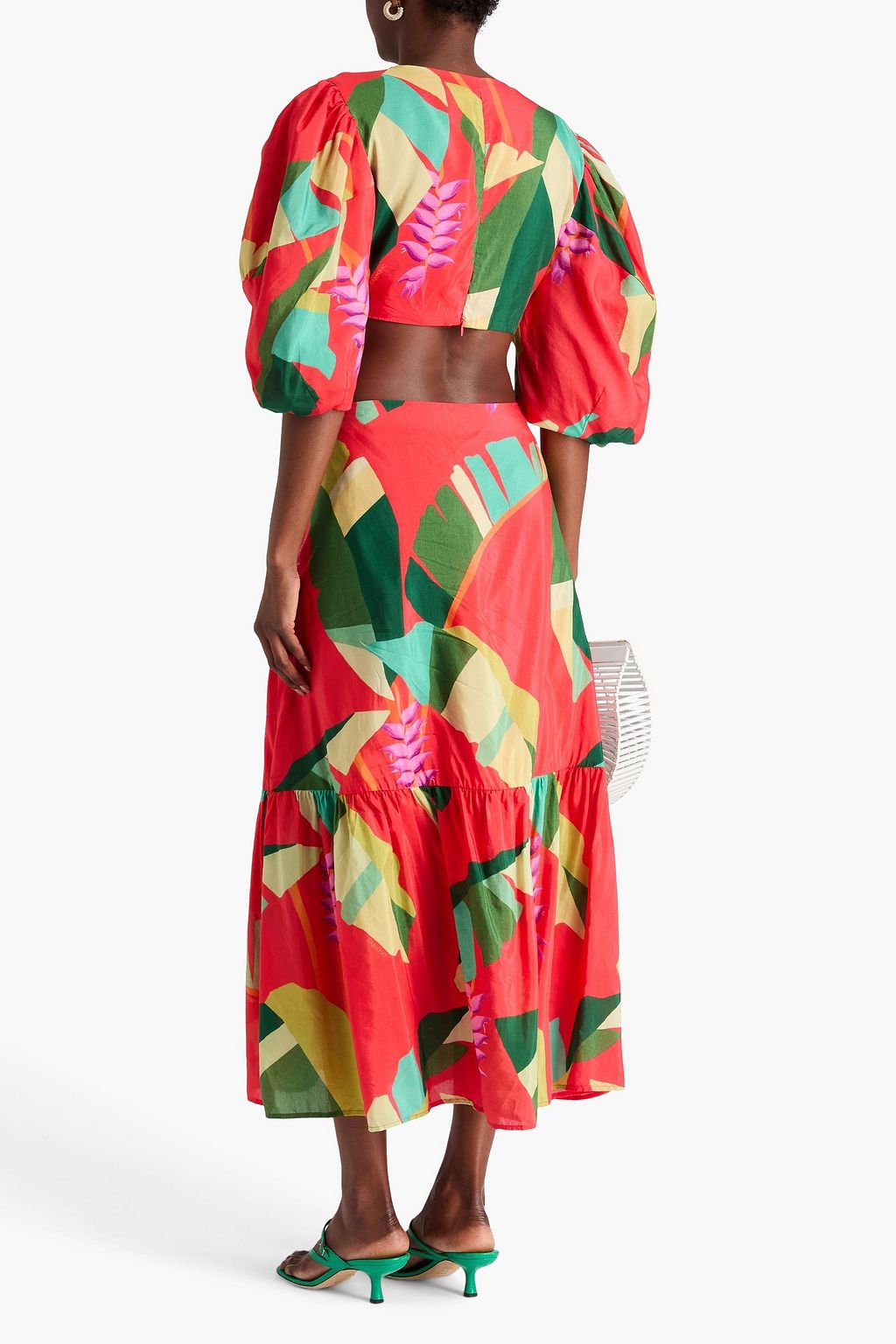 FARM RIO Midikleid aus einer Baumwollmischung mit floralem Print und Cut-outs