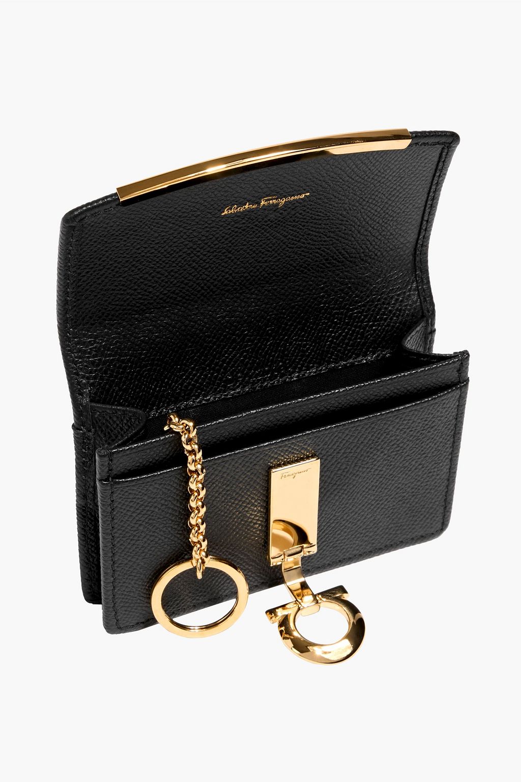 FERRAGAMO Gancini pebbled-leather wallet