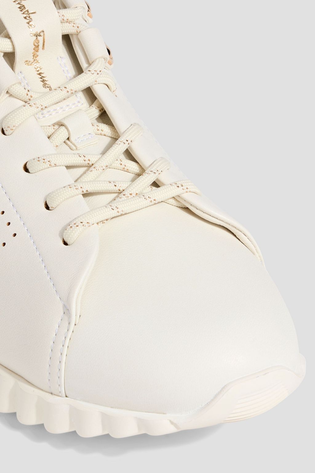 FERRAGAMO Gancini perforated leather sneakers