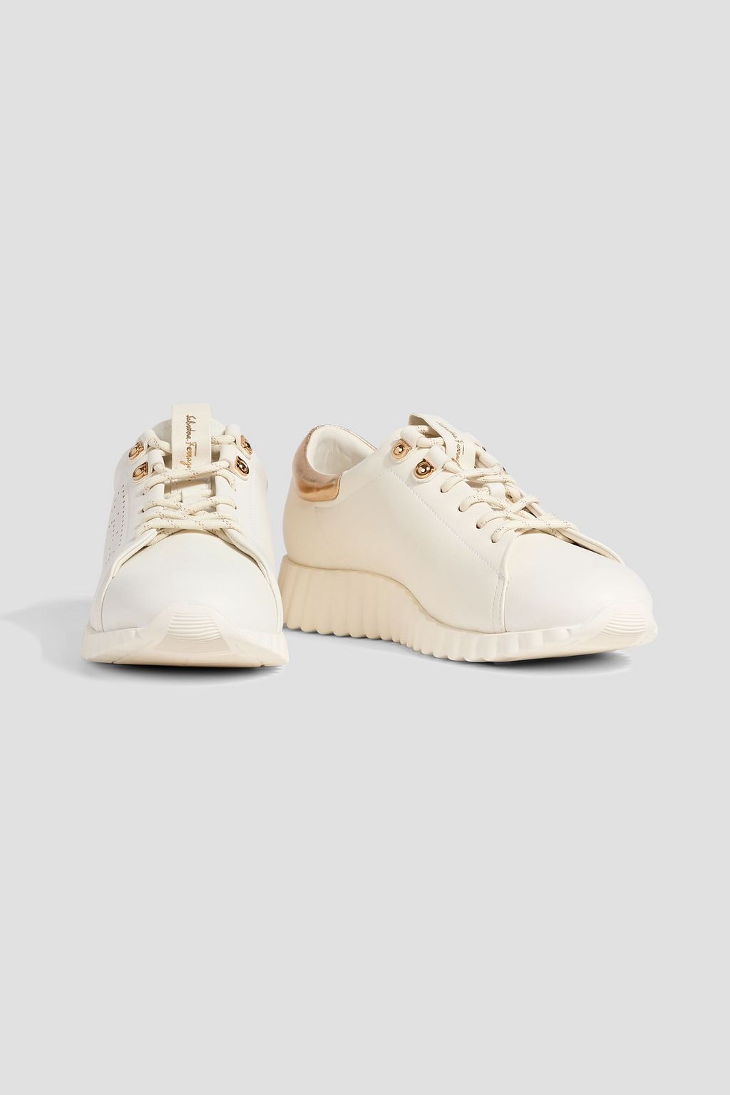 FERRAGAMO Gancini perforated leather sneakers