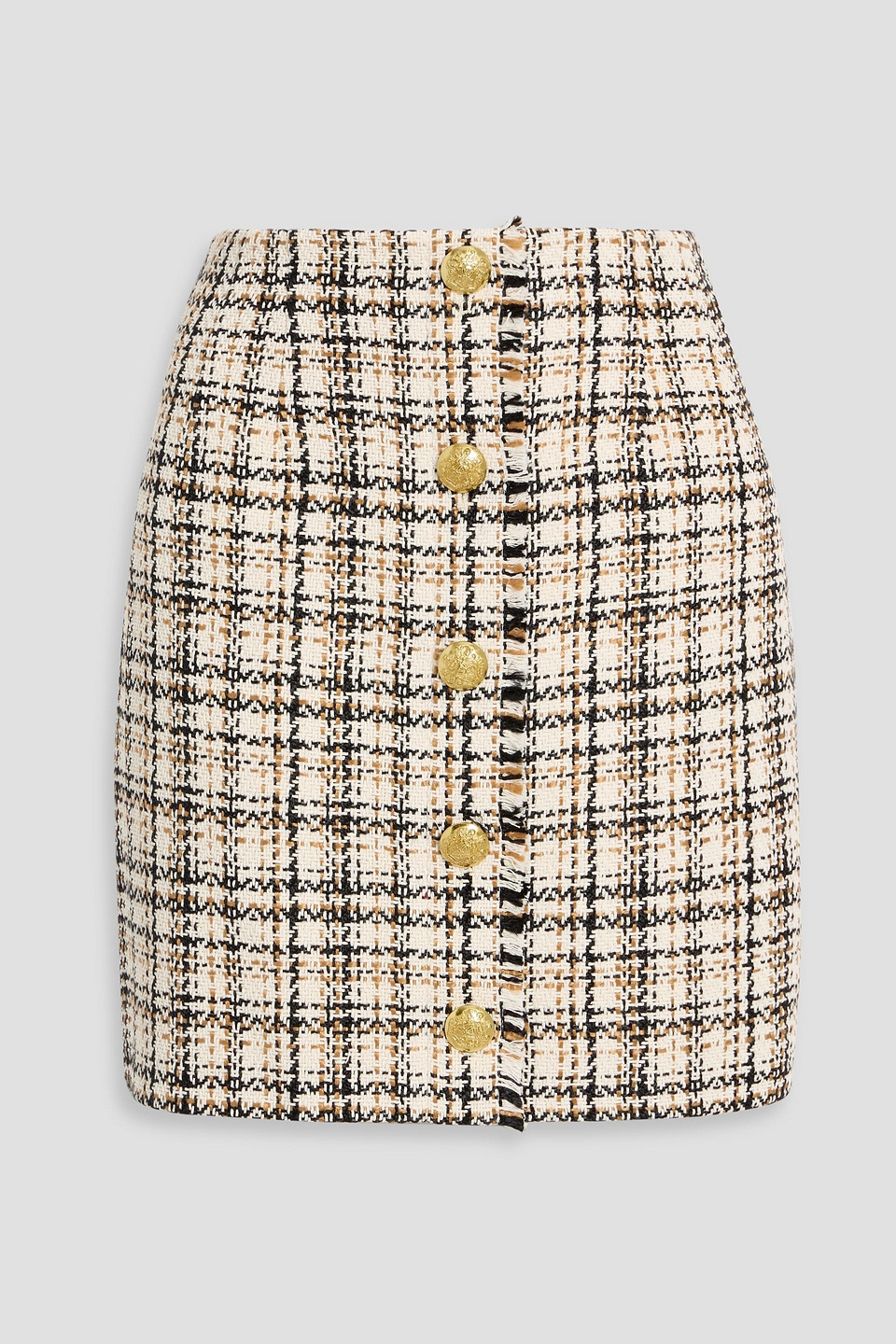 Veronica Beard Melia Cotton-blend Tweed Mini Skirt In Brown