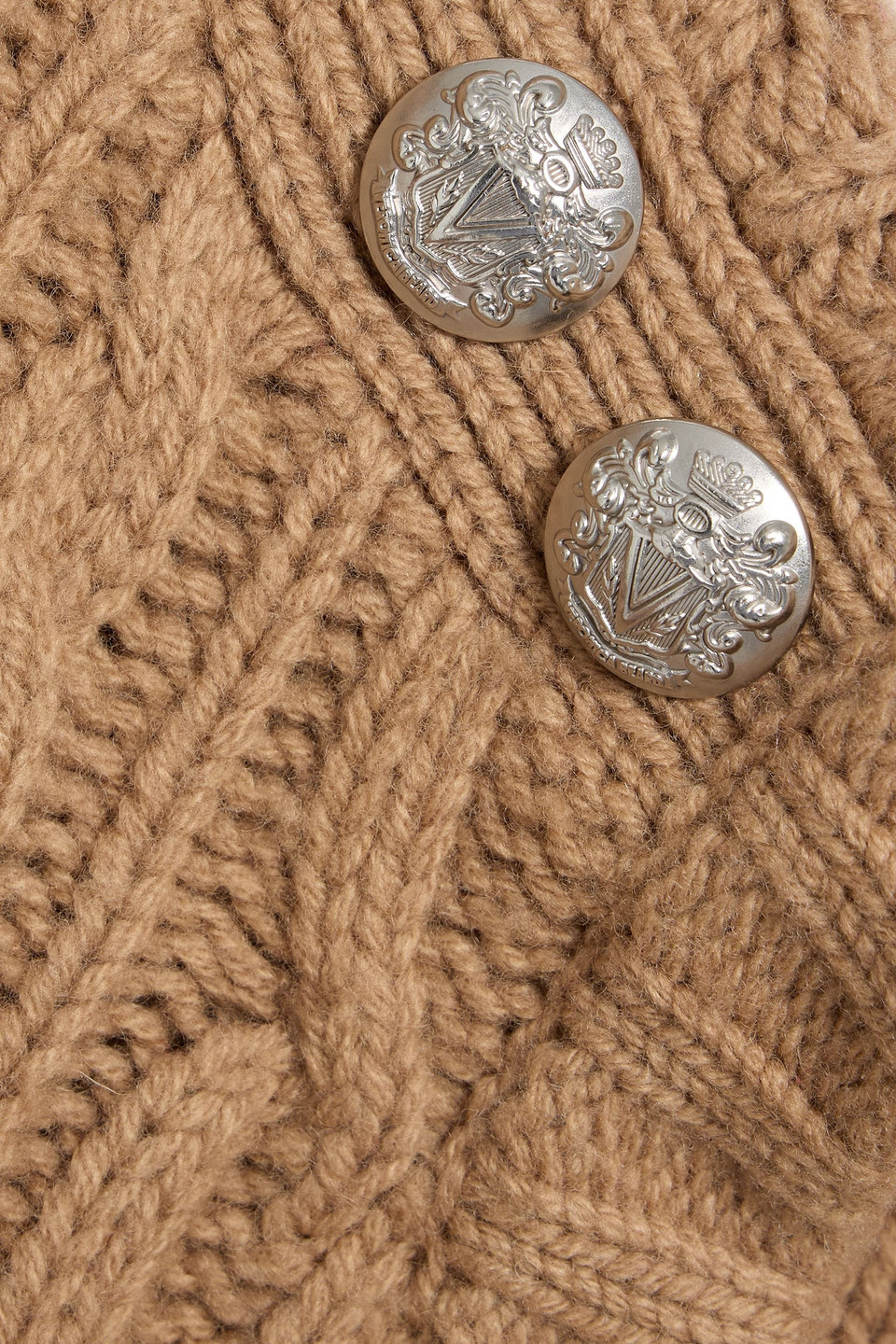 Veronica Beard Holton Cable-knit Wool Turtleneck Vest In Brown