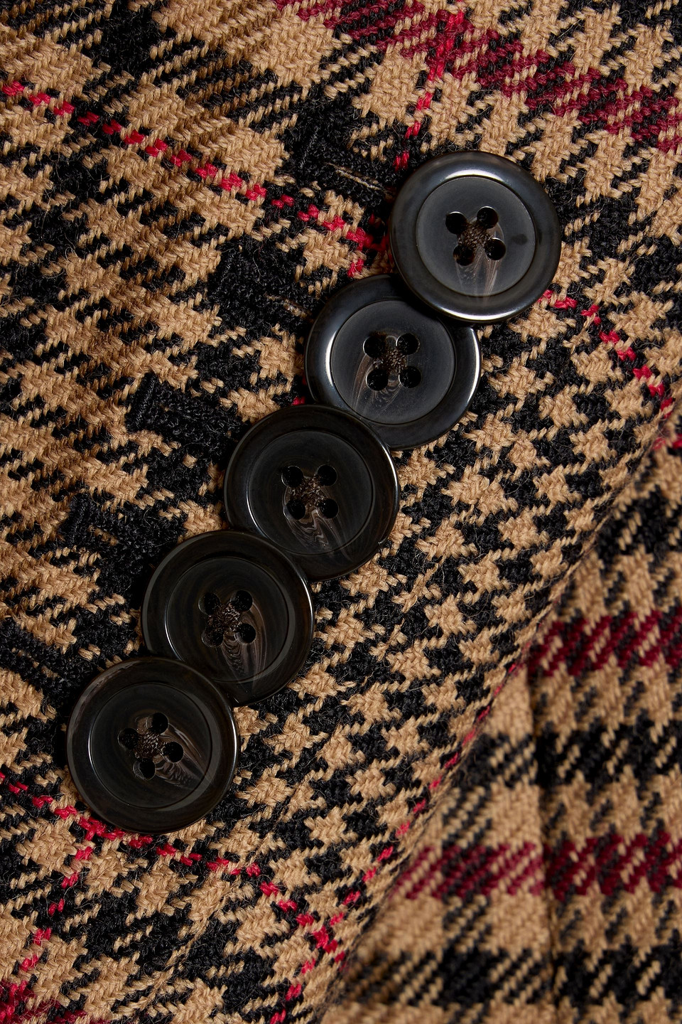 Veronica Beard Aire Dickey Checked Wool-tweed Blazer In Brown