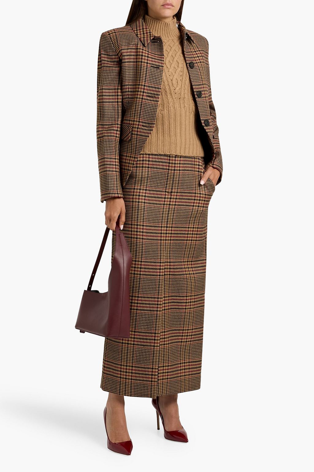 VERONICA BEARD Aire Dickey checked wool-tweed blazer