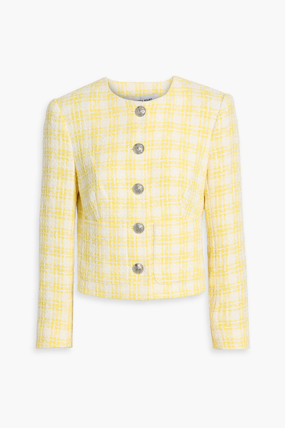 Veronica Beard Nathan Checked Cotton-blend Tweed Jacket In Yellow