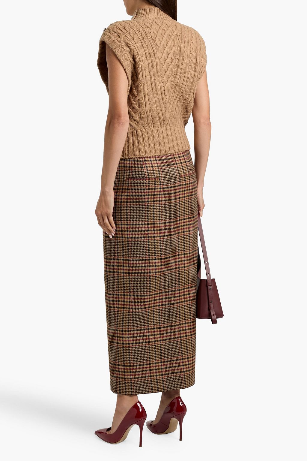 VERONICA BEARD Maxine checked wool-tweed maxi skirt