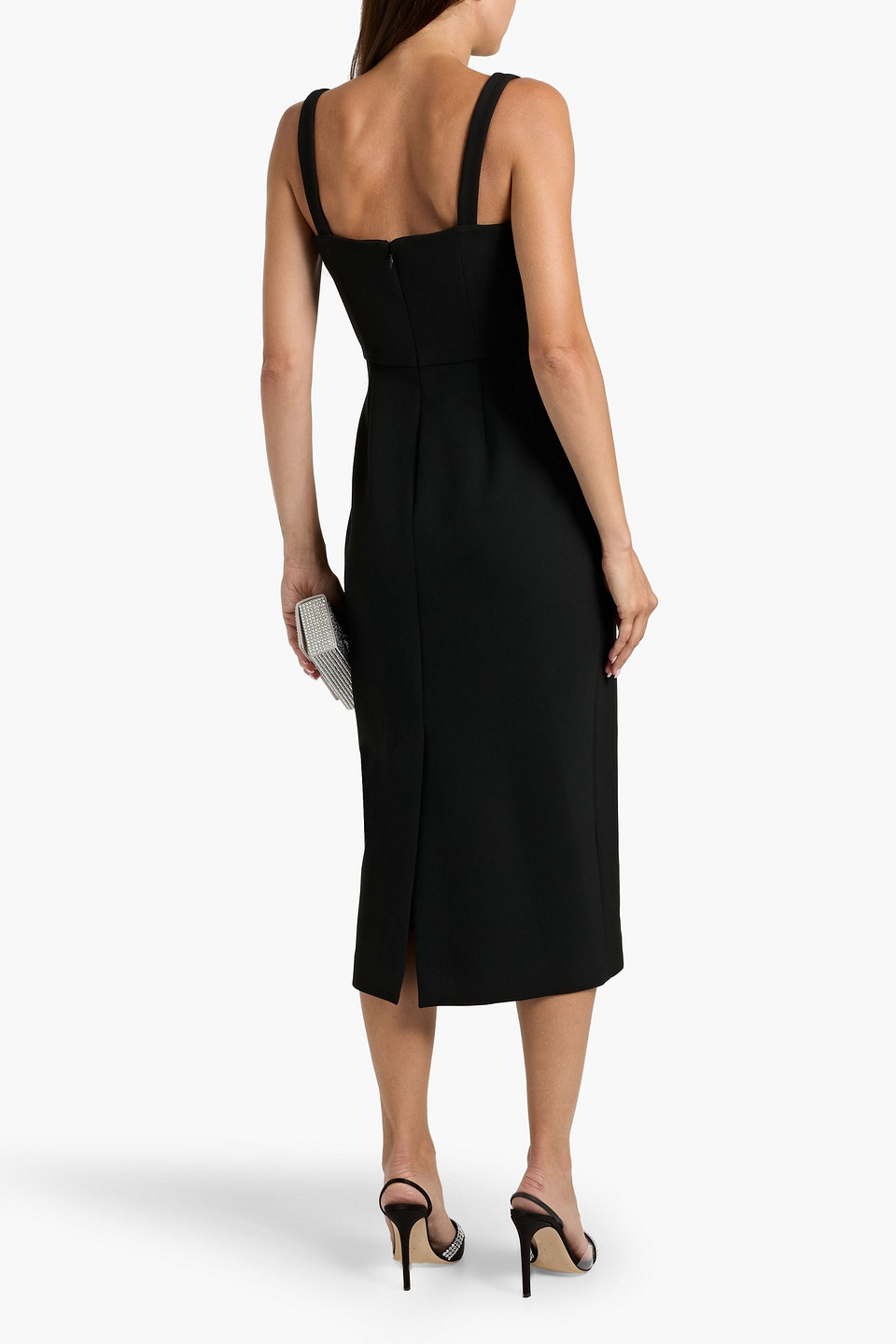 Veronica Beard Lele Crepe Midi Dress In Black