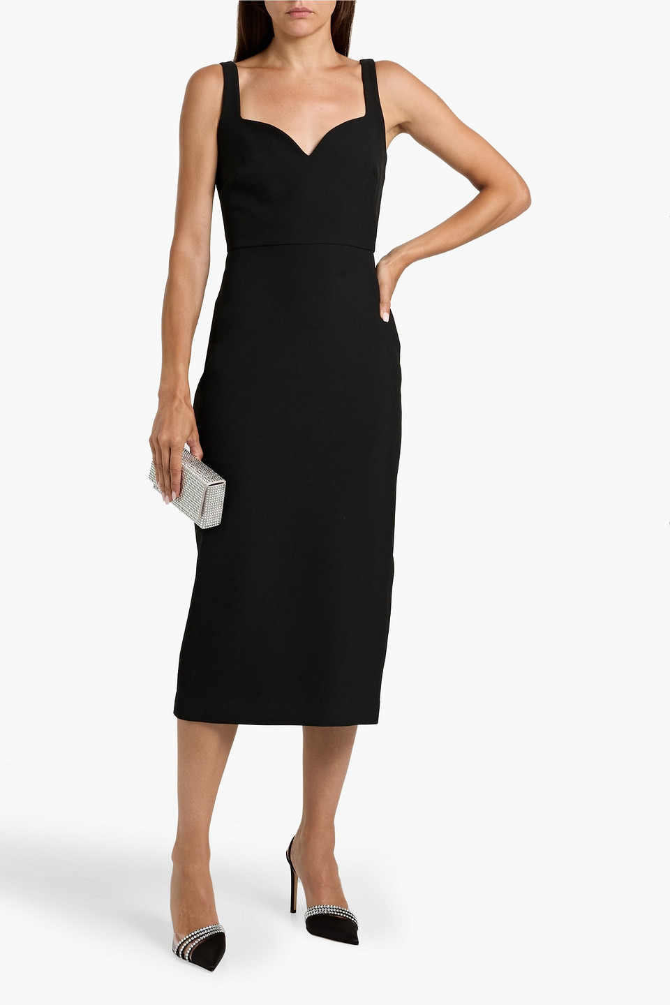 Veronica Beard Lele Crepe Midi Dress In Black