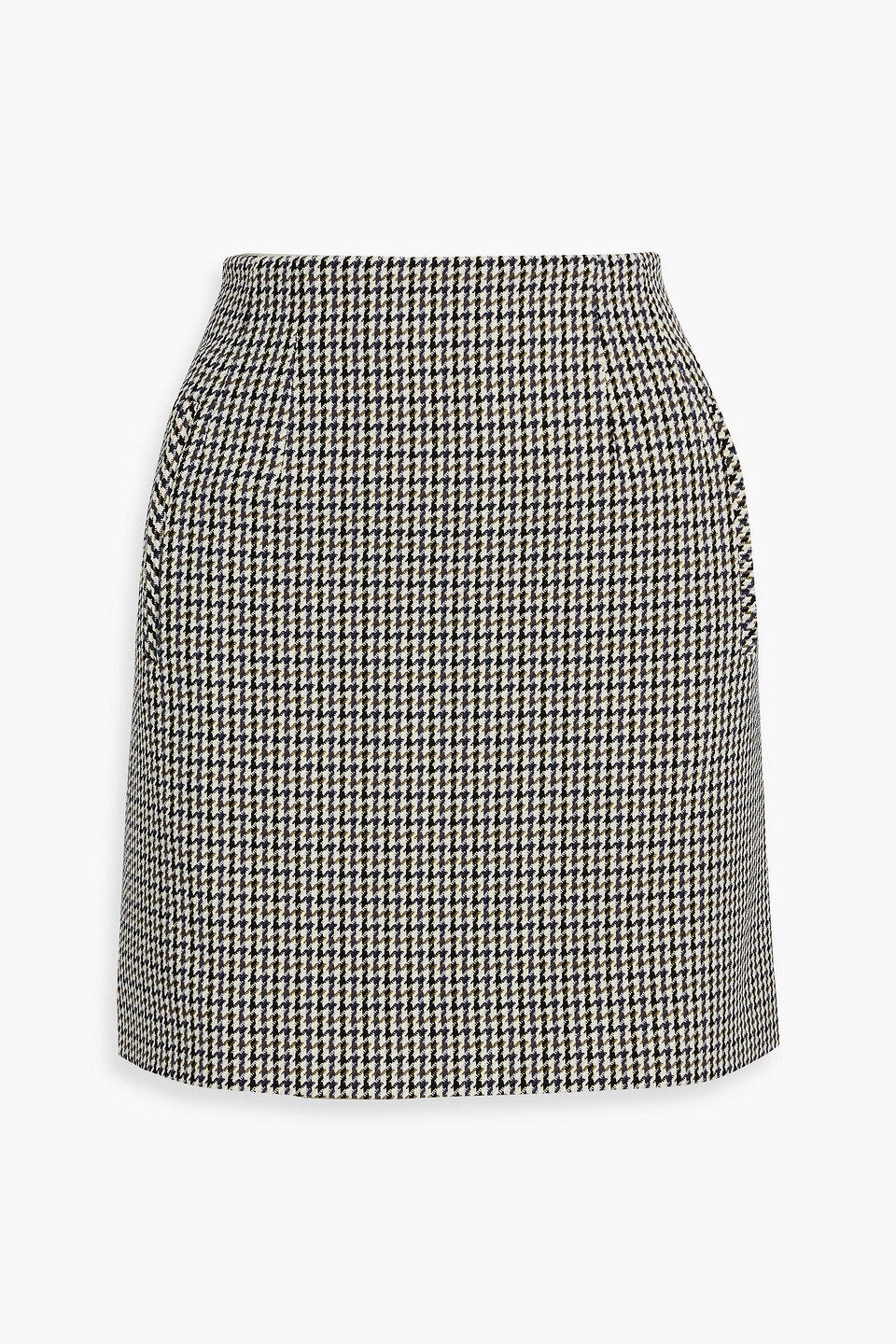 Veronica Beard Roman Houndstooth Tweed Mini Skirt In Black