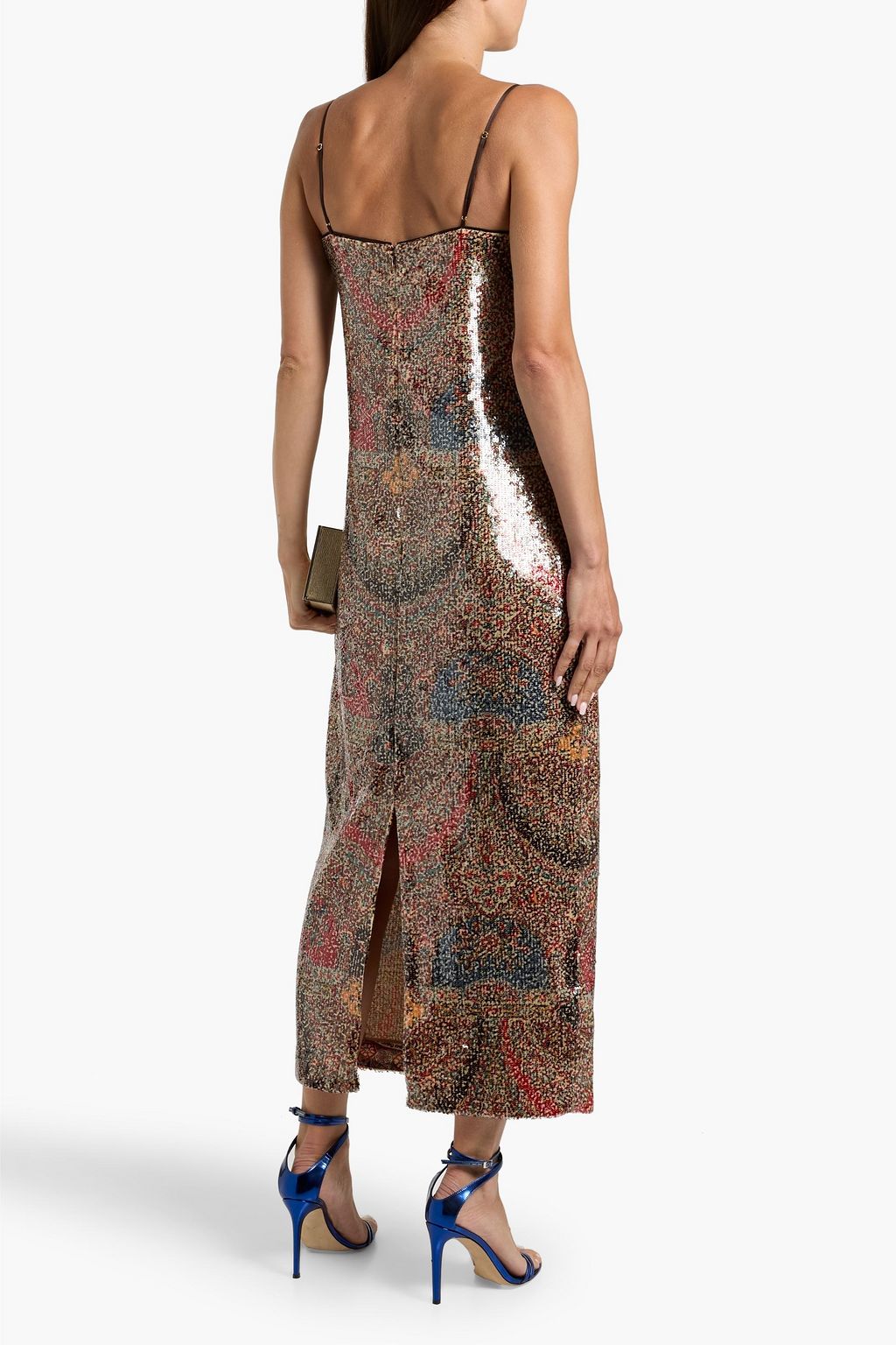 VERONICA BEARD Leda Maxikleid aus Chiffon mit Paisley-Print und Pailletten