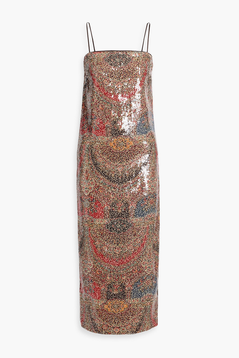 Veronica Beard Leda Sequined Paisley-print Chiffon Maxi Dress In Multi