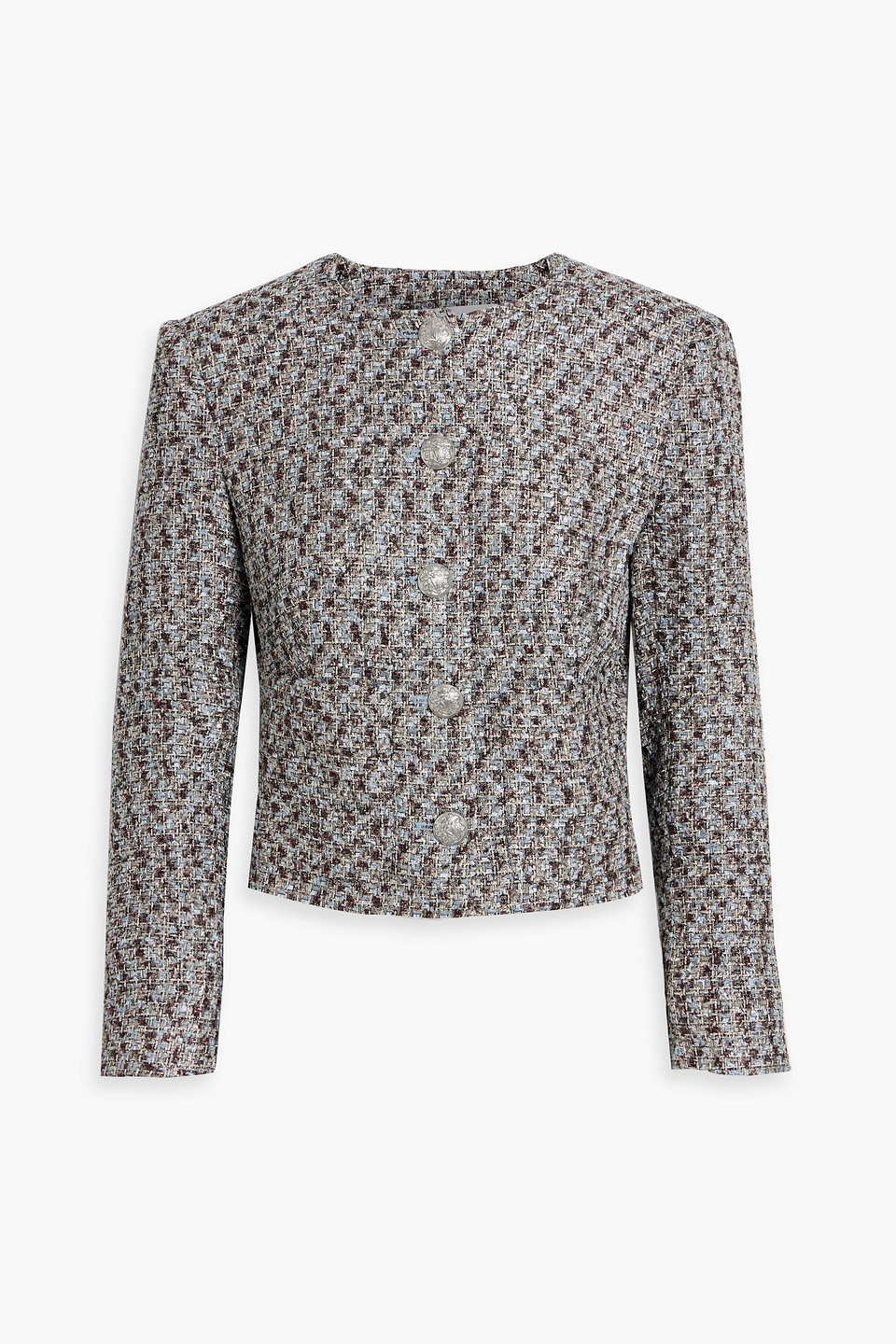 Veronica Beard Nathan Metallic Tweed Jacket In Gray
