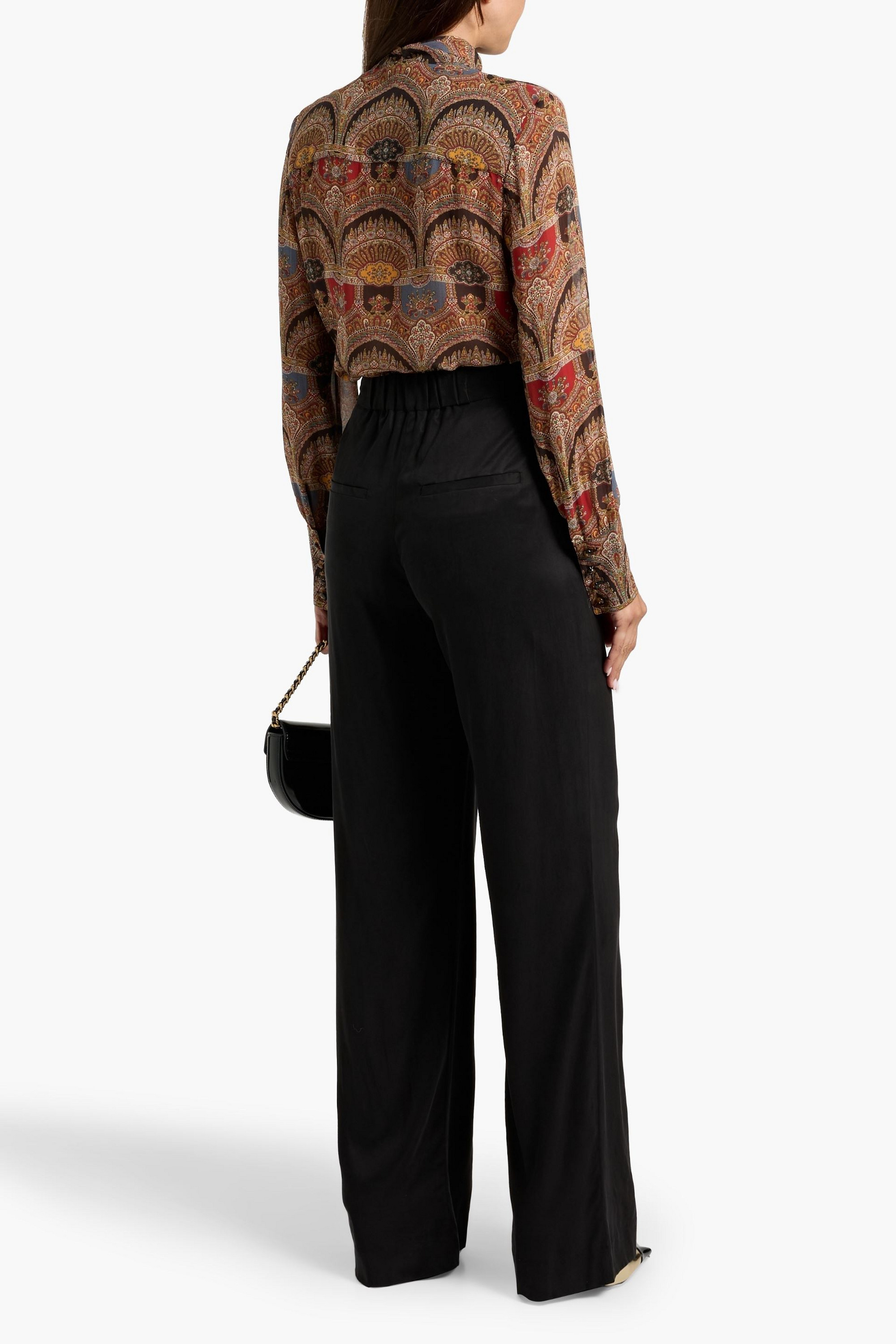 Veronica Beard Elaine pussy-bow paisley-print silk-chiffon blouse