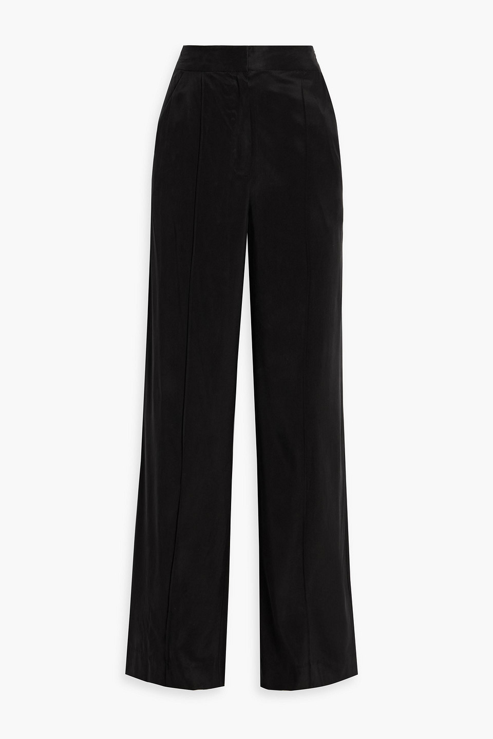 Veronica Beard Grigore Cupro-blend Wide-leg Pants In Black