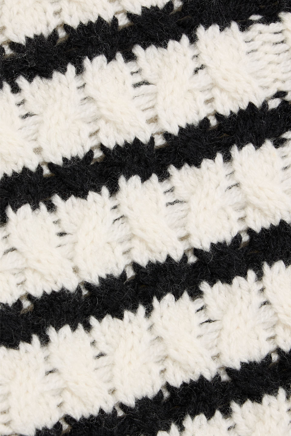 Veronica Beard Iyla Striped Cable-knit Wool And Cotton-blend Poplin Sweater In Nude