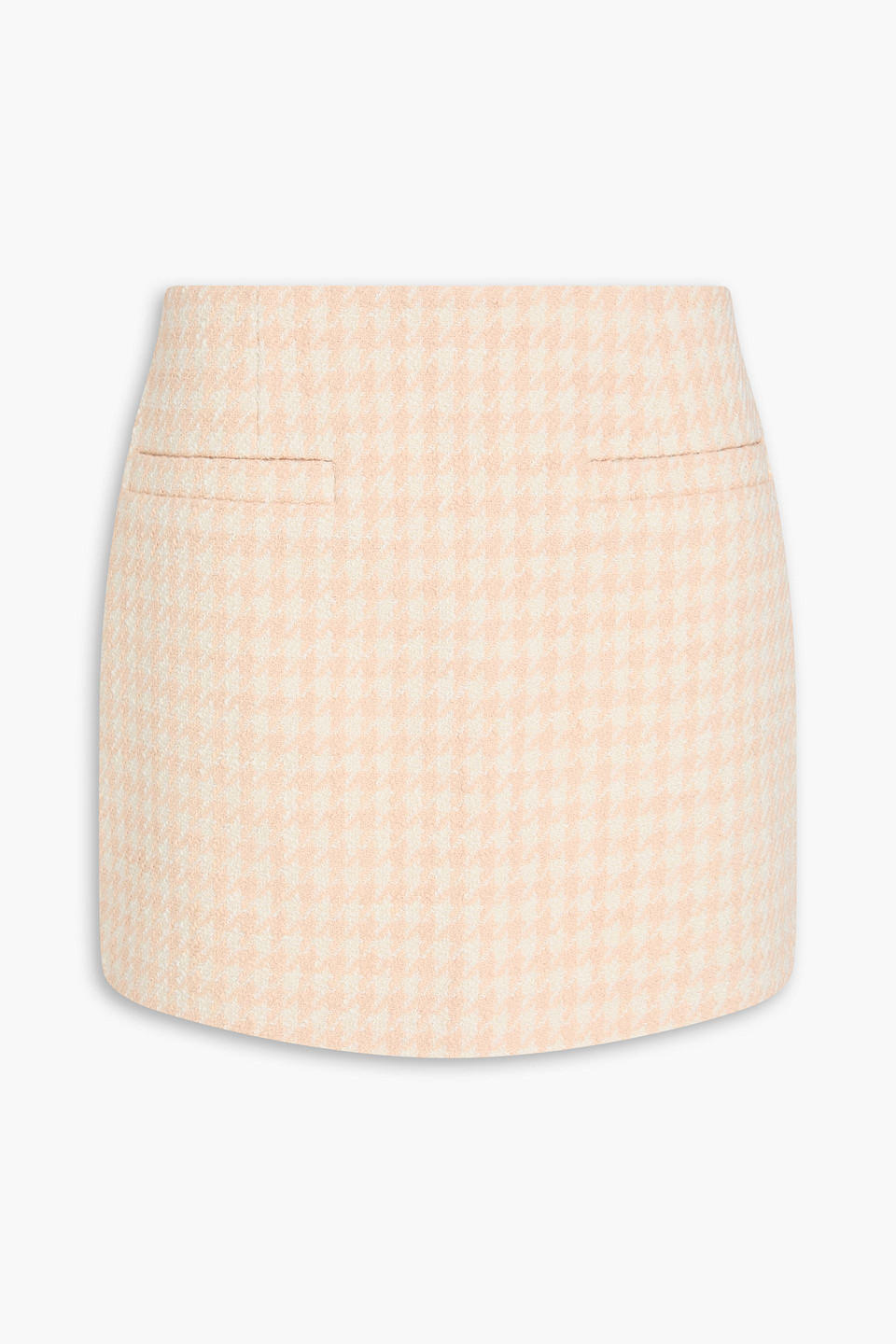 Anine Bing Vanessa Houndstooth Bouclé-tweed Mini Skirt In Pink