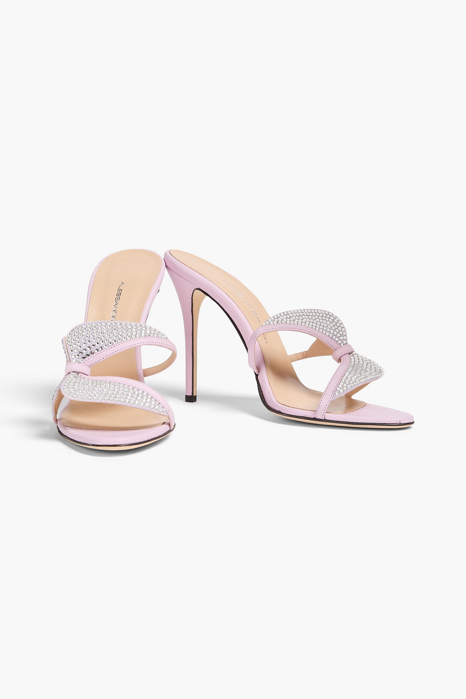  Alessandra Rich - Crystal-embellished Leather Mules - Purple - Eu 36 