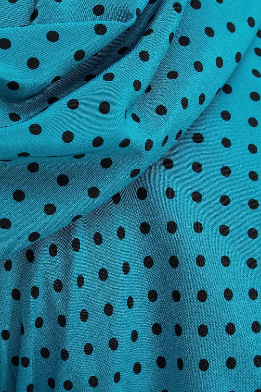 ALESSANDRA RICH シルククレープデシン ミニワンピース ドレープ入り ポルカドット