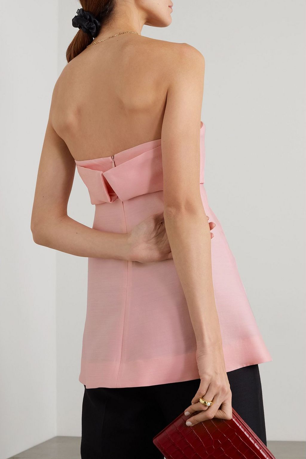 TOTEME Strapless wool and silk-blend top