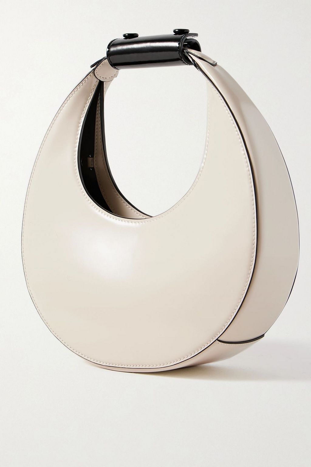 STAUD Moon mini glossed-leather shoulder bag