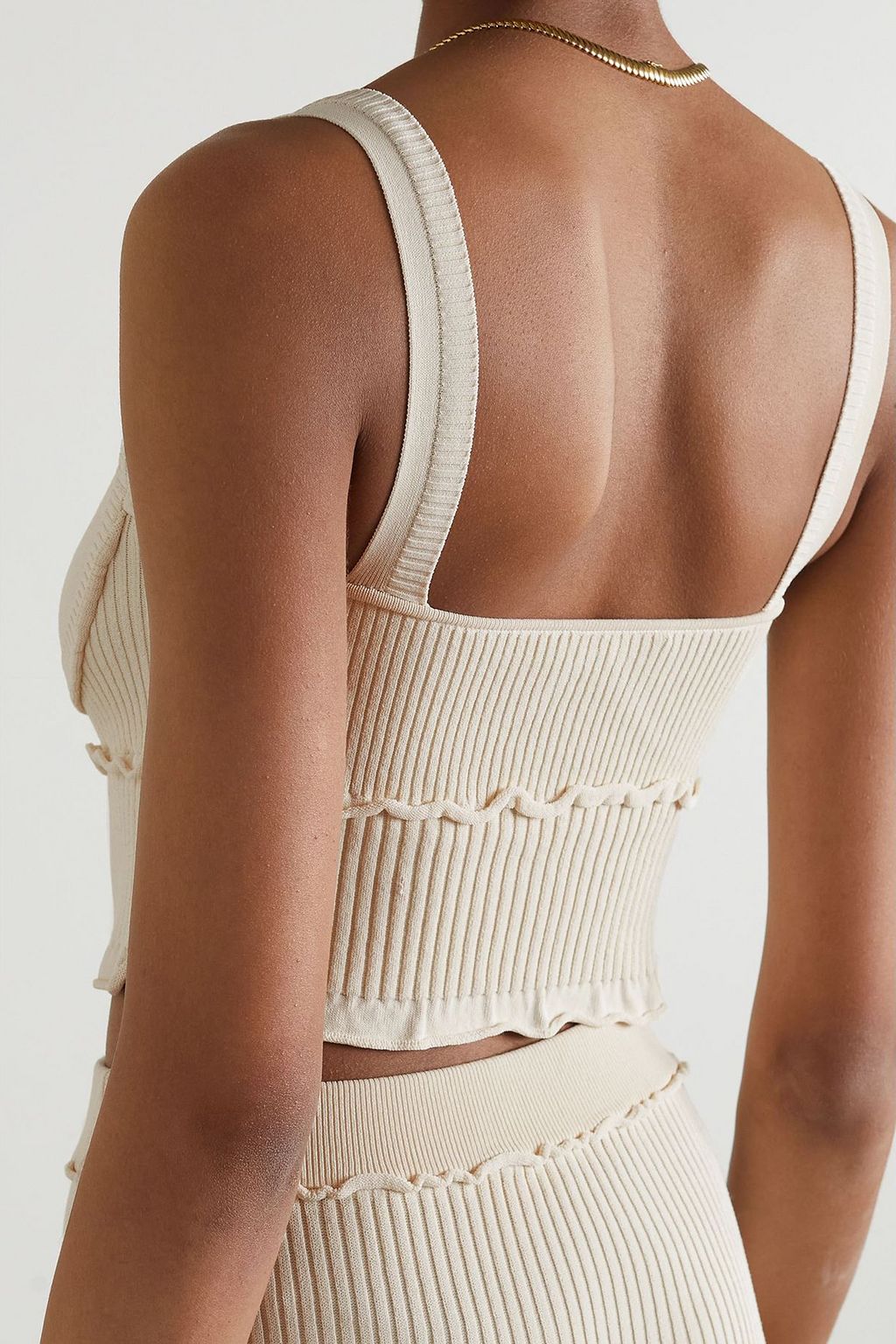 ALTUZARRA Piper Bustier aus Rippstrick mit Rüschen