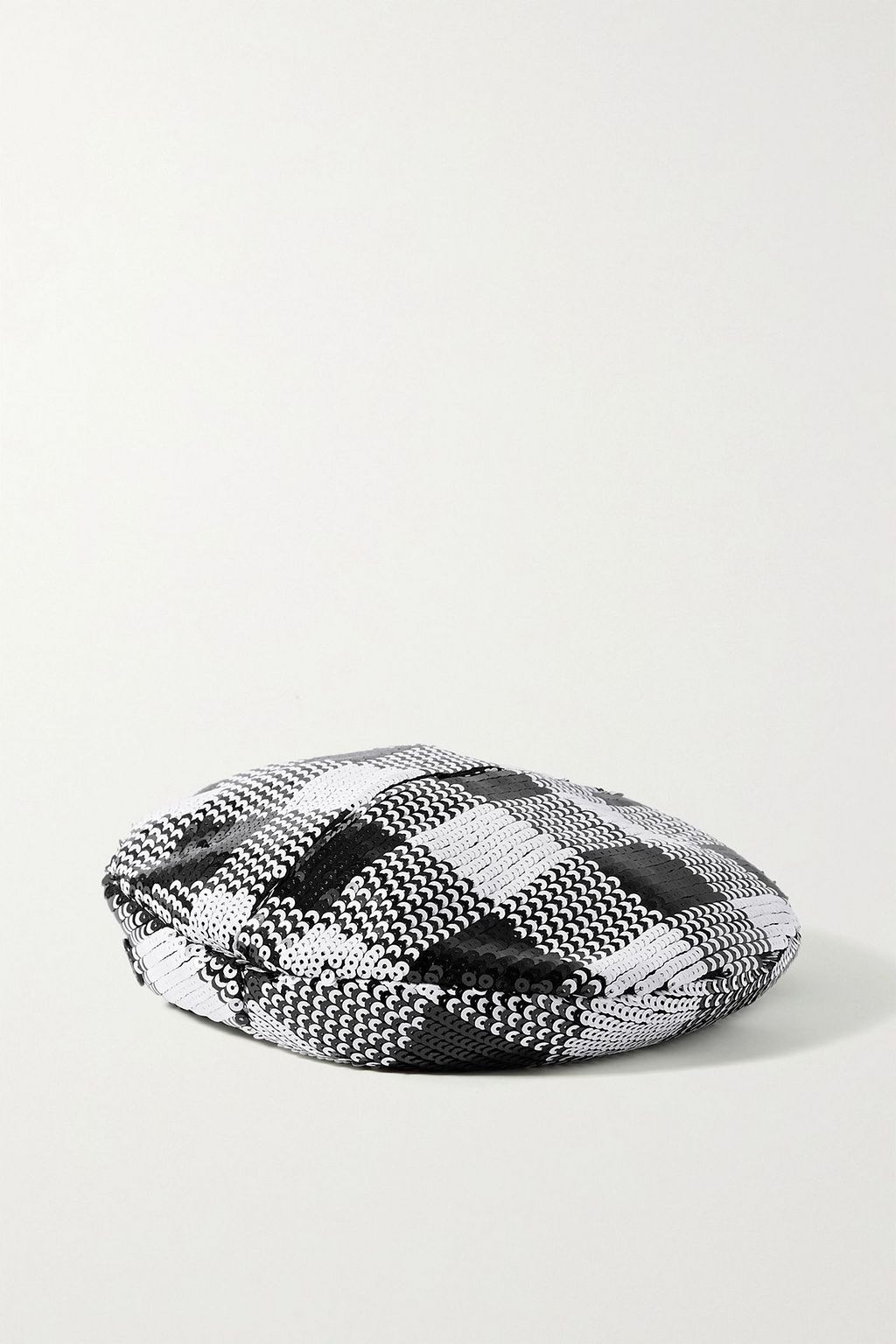 MAISON MICHEL Billy checked sequined tulle beret