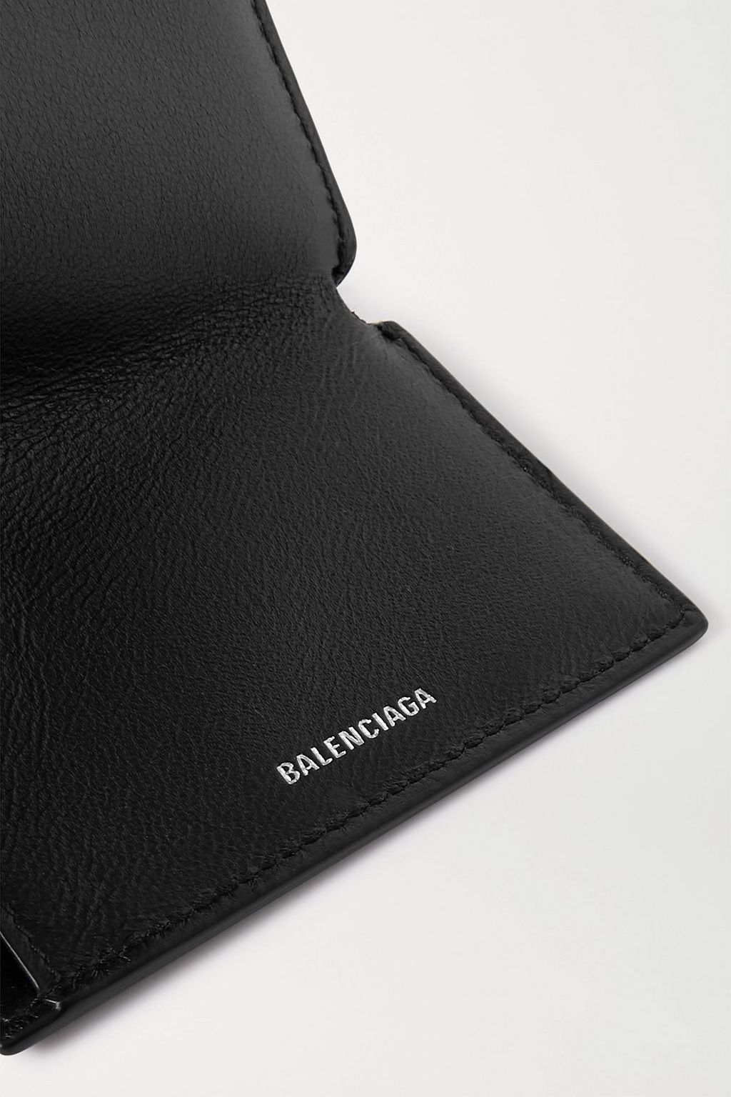 BALENCIAGA Mini printed textured-leather wallet