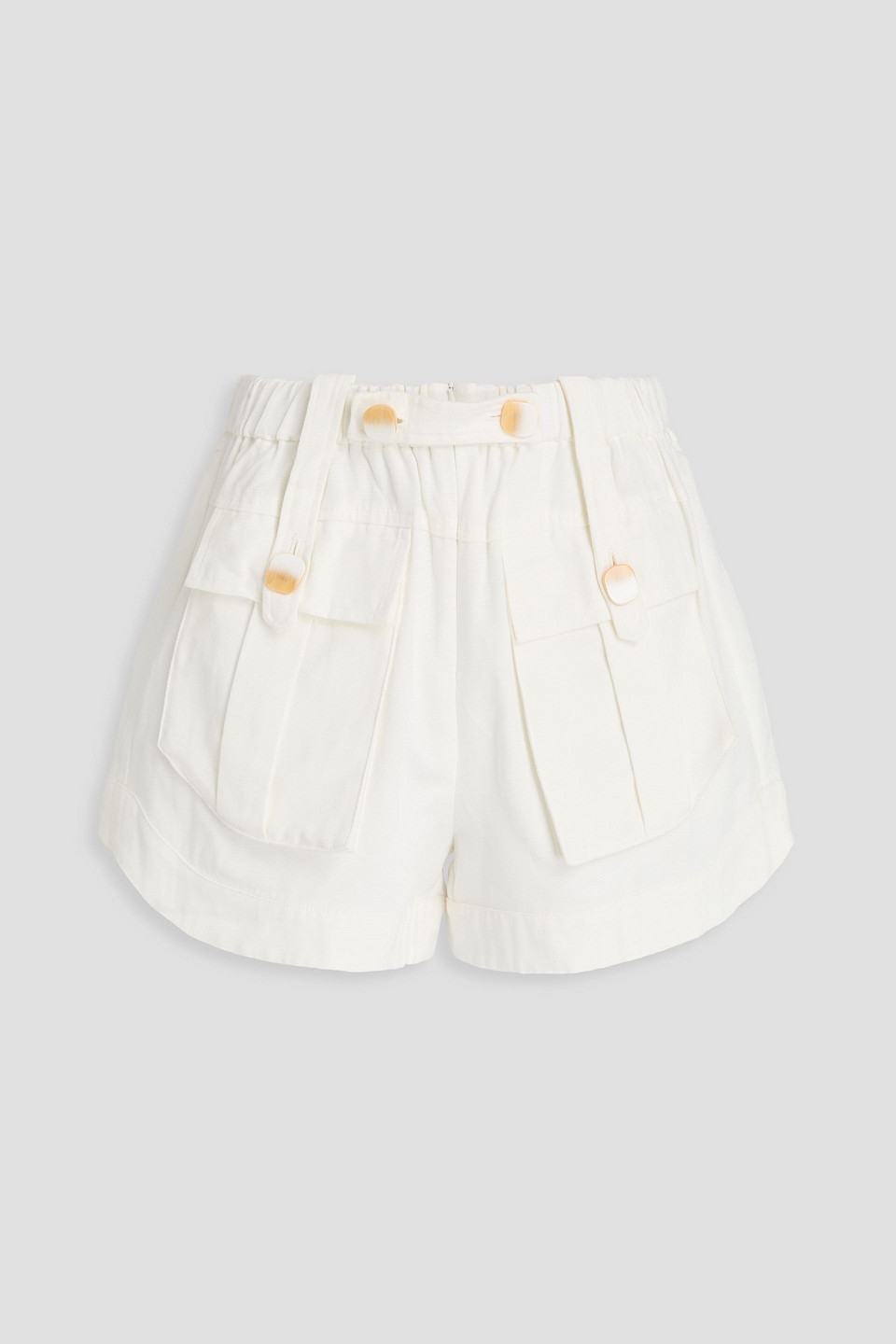 farm rio - lyocell and cotton-blend canvas shorts - white - 28