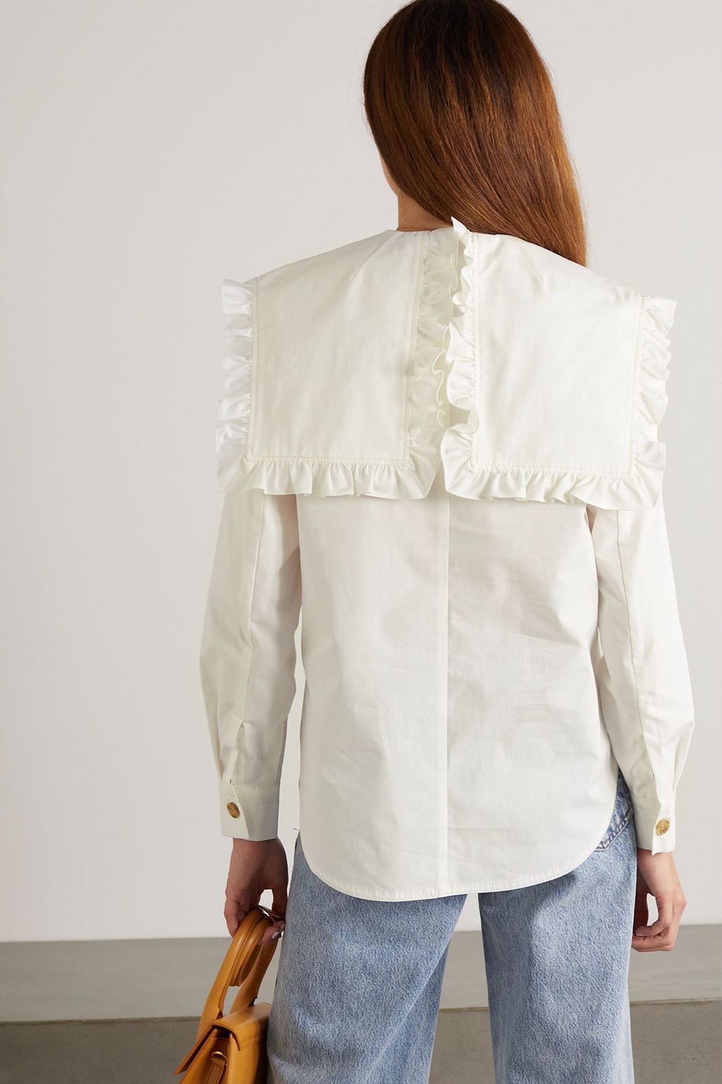 REJINA PYO Tate ruffled organic cotton-poplin blouse