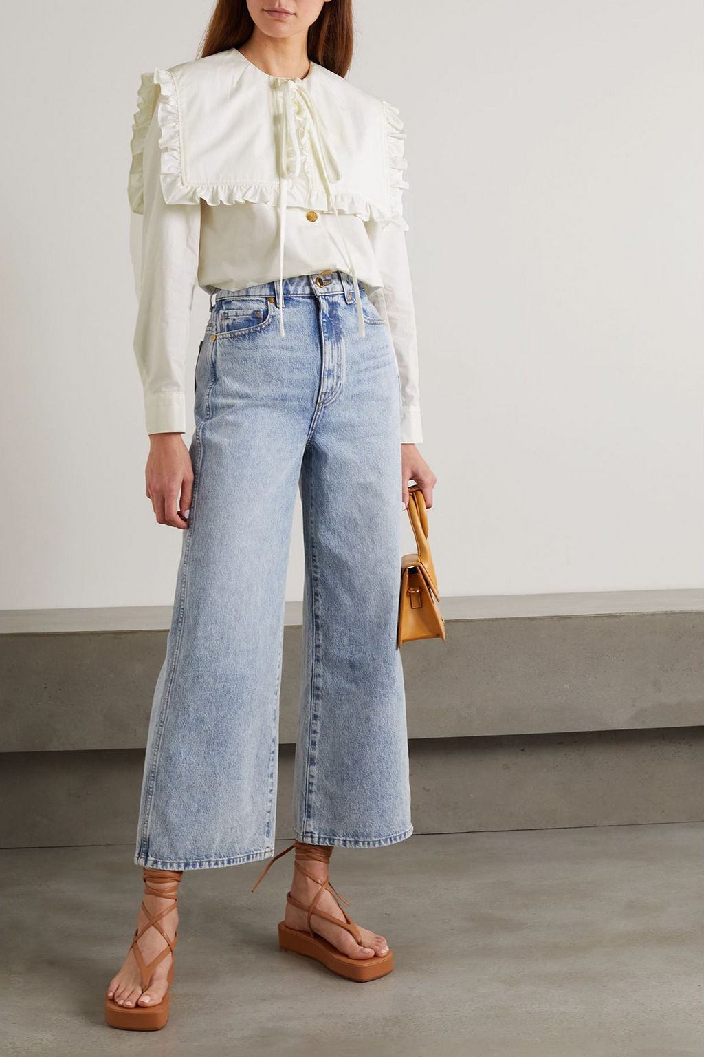 REJINA PYO Tate ruffled organic cotton-poplin blouse