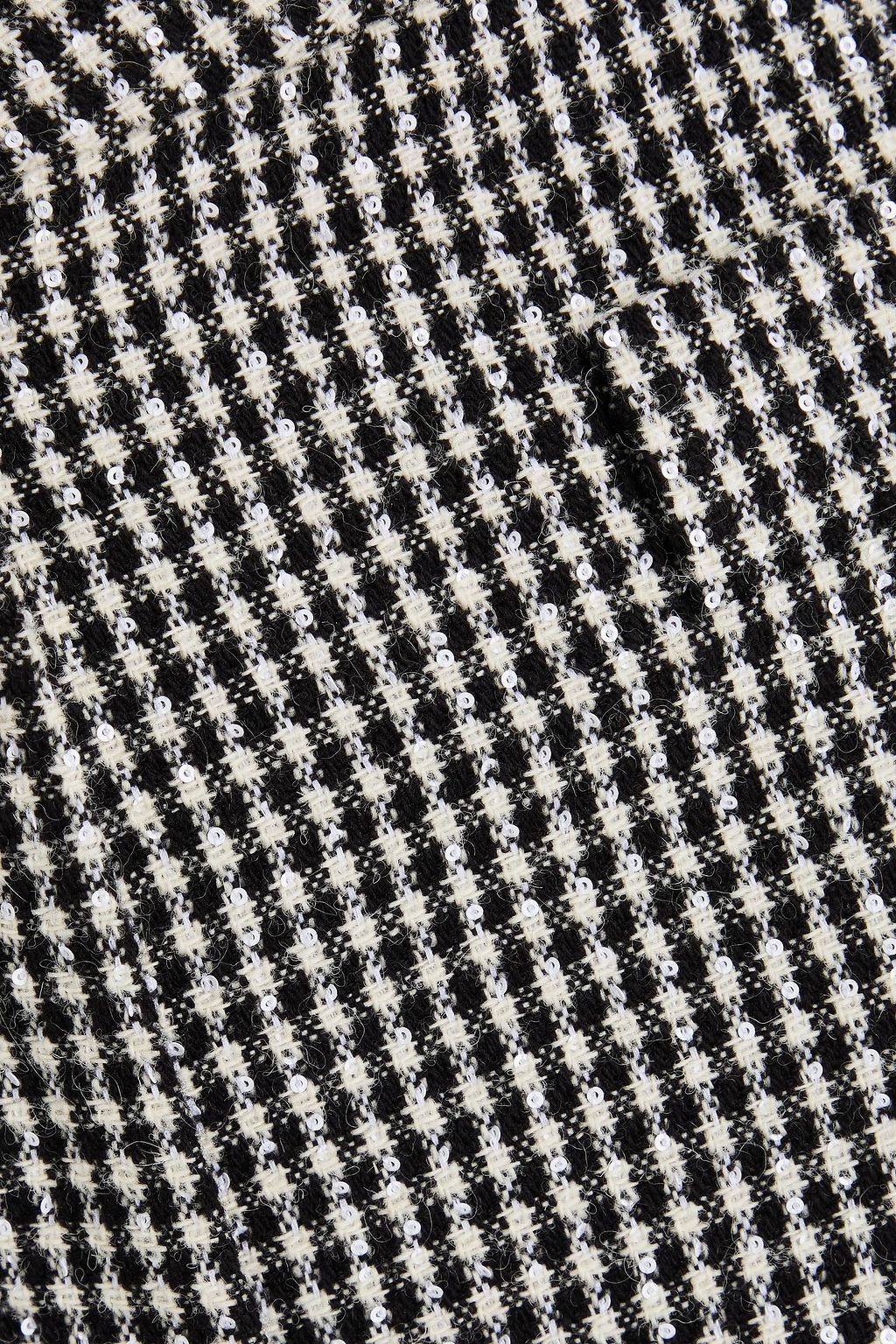 ALESSANDRA RICH Gingham wool-blend tweed bootcut pants