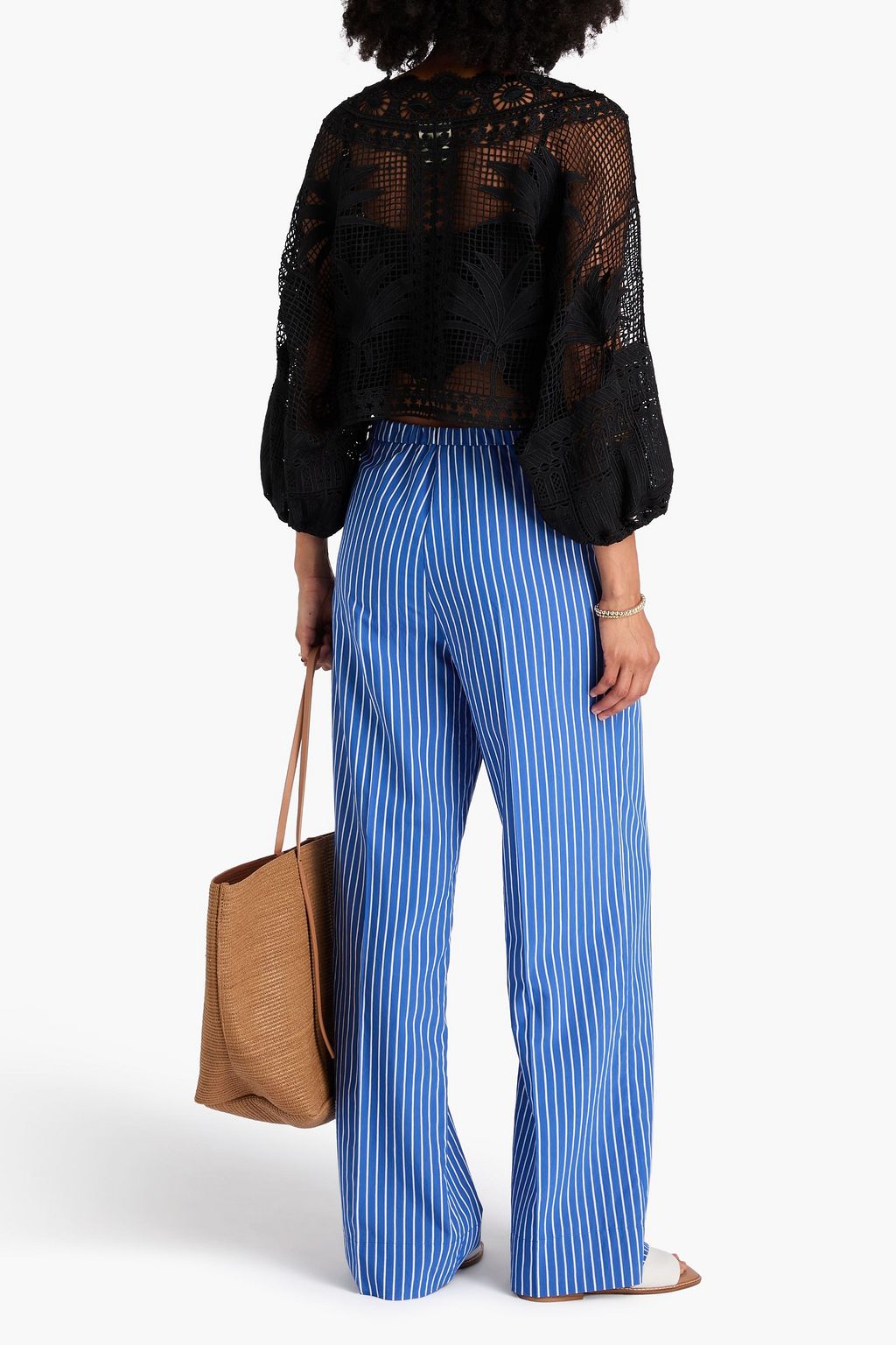 FARM RIO Alucina cropped guipure lace top