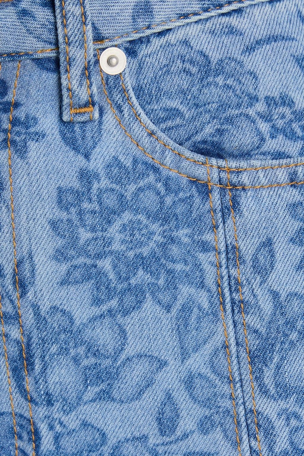 ALESSANDRA RICH Floral-print high-rise flared jeans