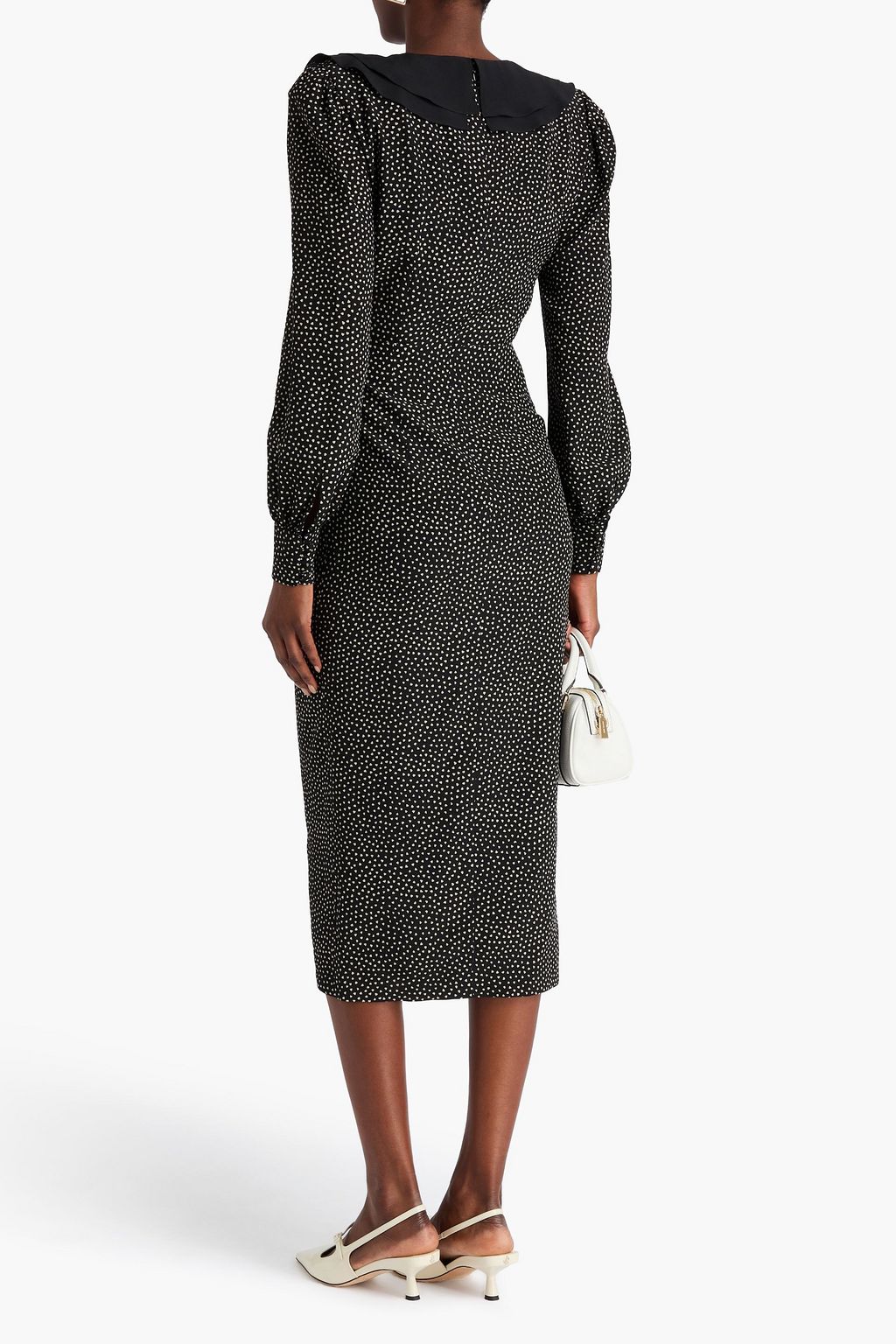 ALESSANDRA RICH Wrap-effect printed silk-crepe midi dress