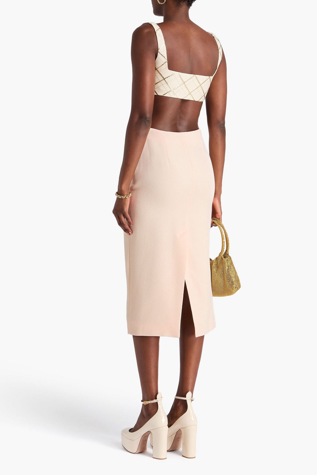 ALESSANDRA RICH Wool-crepe midi skirt