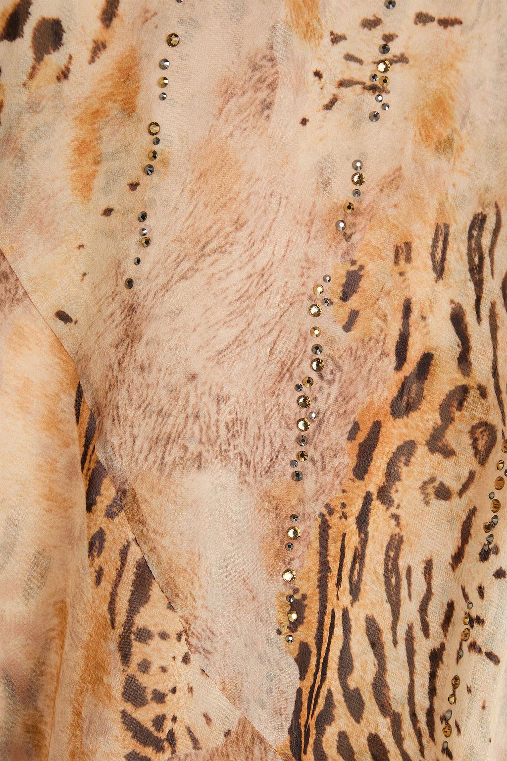 ALESSANDRA RICH Open-back leopard-print silk-georgette gown
