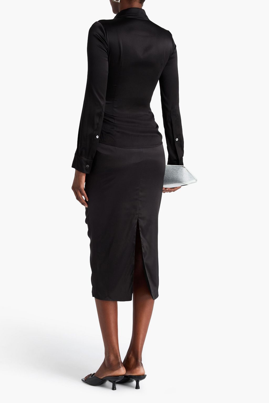 ALESSANDRA RICH Stretch-silk satin shirt