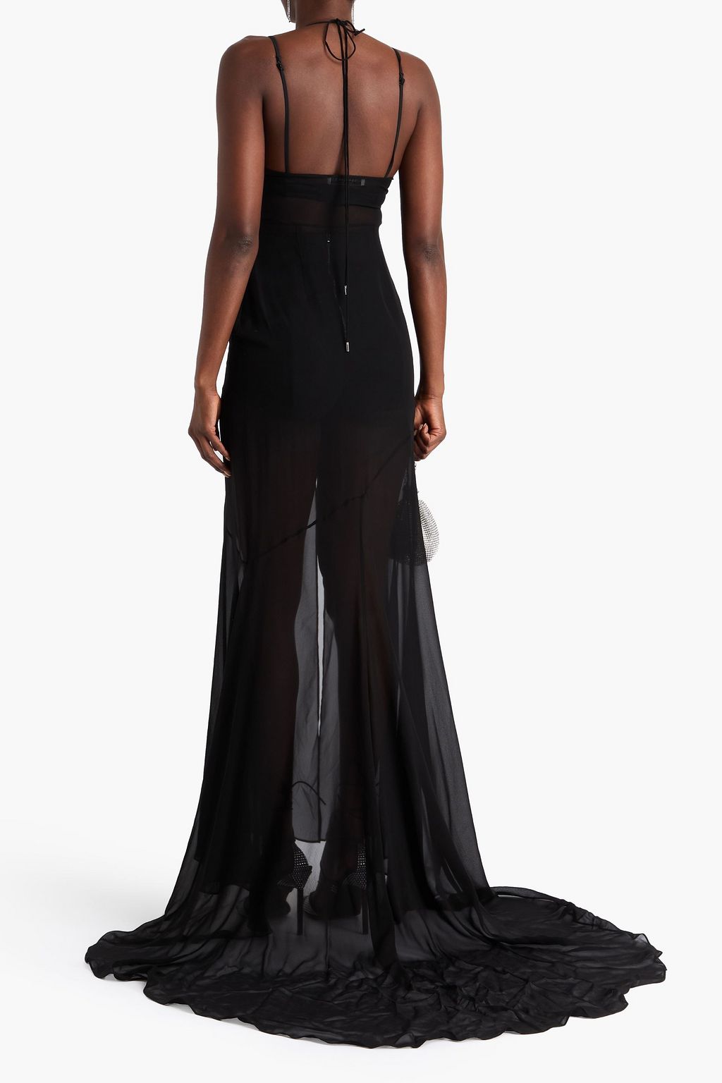 ALESSANDRA RICH Open-back silk-georgette gown